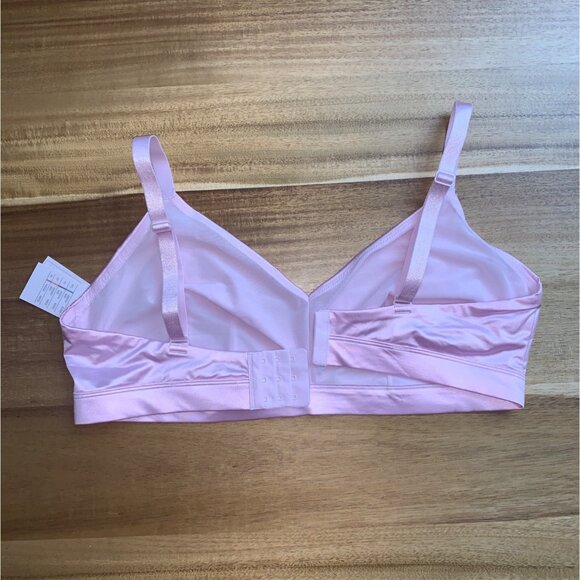 Auden Satin Unlined Wirefree Triangle Bralette Pink Adjustable Straps Size XXL - Picture 4 of 9